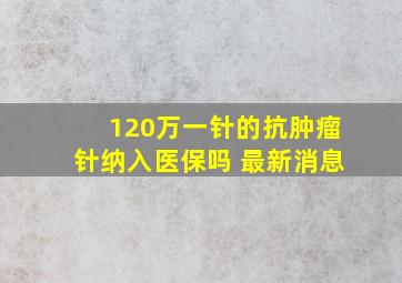 120万一针的抗肿瘤针纳入医保吗 最新消息